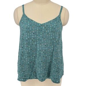 Torrid Cami Tank Top Teal Arrow Print 100% Rayon 1